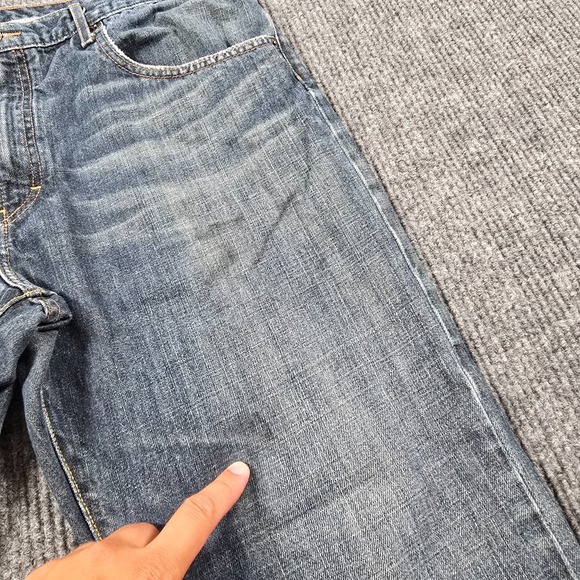 Vintage Banana Republic Jeans Mens 38x30 Blue Bootcut Whiskered Denim‎ Y2K 38x28 - Picture 6 of 13